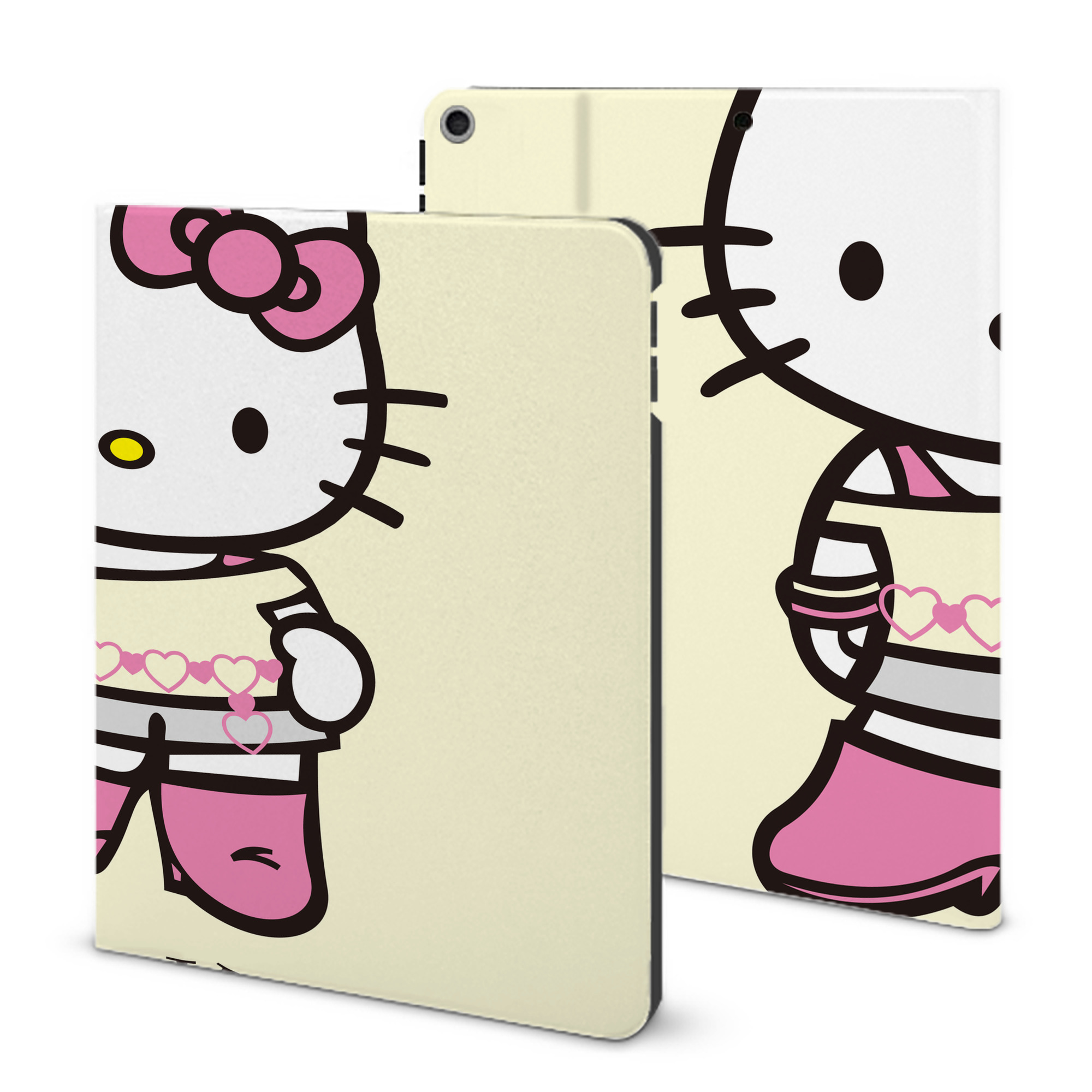 （画像用） Hello Kitty ハローキティ IPad ケース ブック型 PUレザー TPU 耐衝撃 軽量 薄型 ペン収納なし 全面保護 IPad 各モデル対応